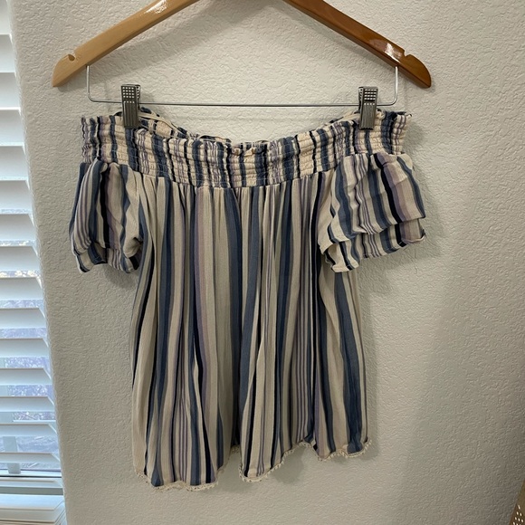 Xhilaration Tops - Off the shoulder striped blouse